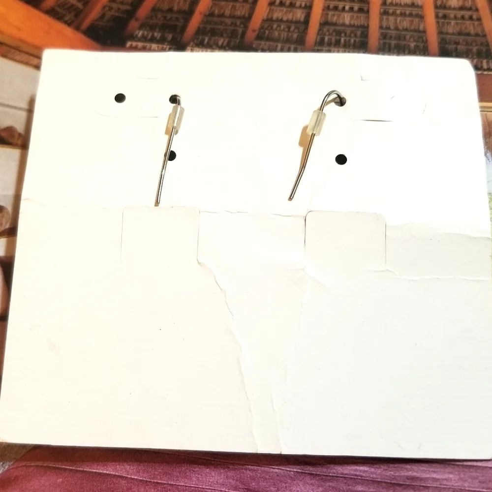 NWT Premier Designs Wood and Acrylic Bead Dangle Earrings - Picture 4 of 7